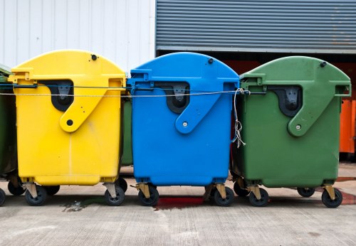 Various types of construction waste materials