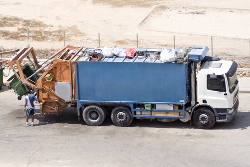Segregated waste skips and emergency spill kit
