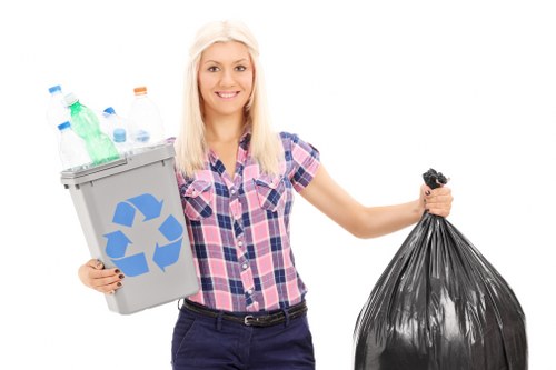 Recycling and waste management process in action